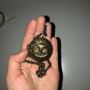 LONG OWL LOCKET NECKLACE